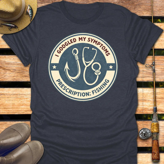 PRESCRIPTION IS FISHING T-Shirt FISHING T-Shirt Heather Navy / S