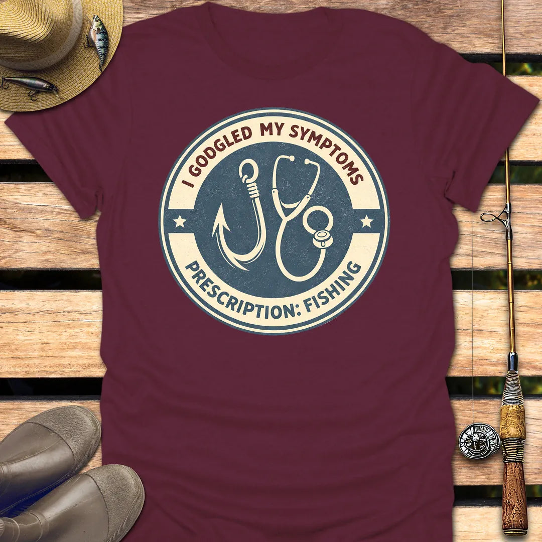 PRESCRIPTION IS FISHING T-Shirt FISHING T-Shirt Maroon / S