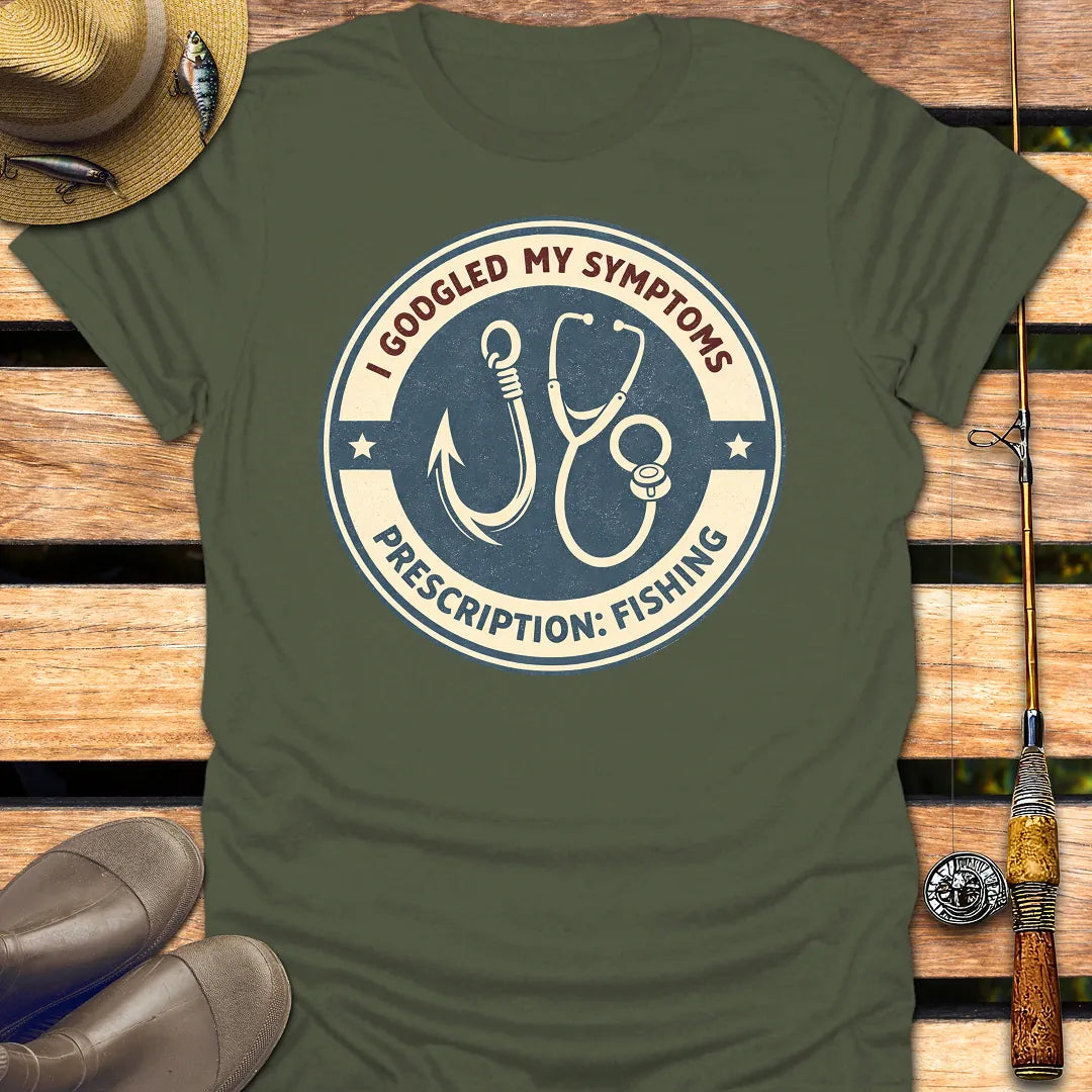 PRESCRIPTION IS FISHING T-Shirt FISHING T-Shirt Military Green / S