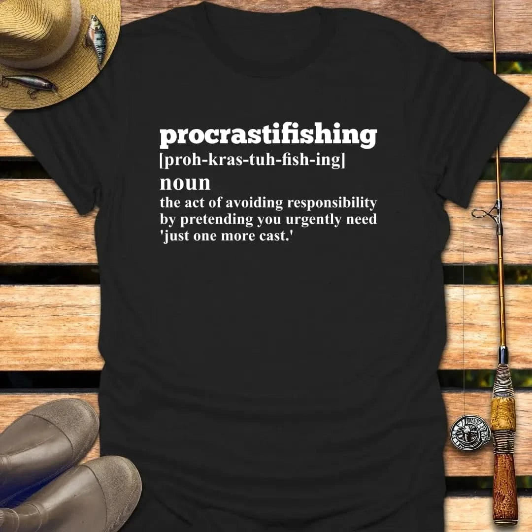 PROCRASTIFISHING T-Shirt FISHING T-Shirt Black / S