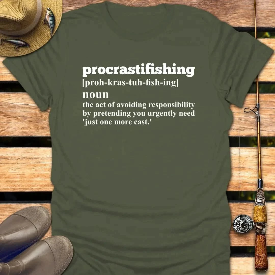 PROCRASTIFISHING T-Shirt FISHING T-Shirt Military Green / S