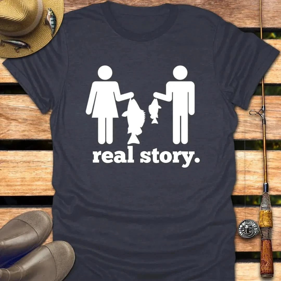 REAL STORY T-Shirt FISHING T-Shirt Heather Navy / S