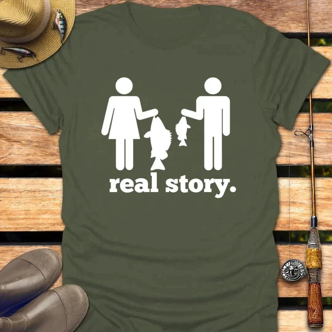 REAL STORY T-Shirt FISHING T-Shirt Military Green / S