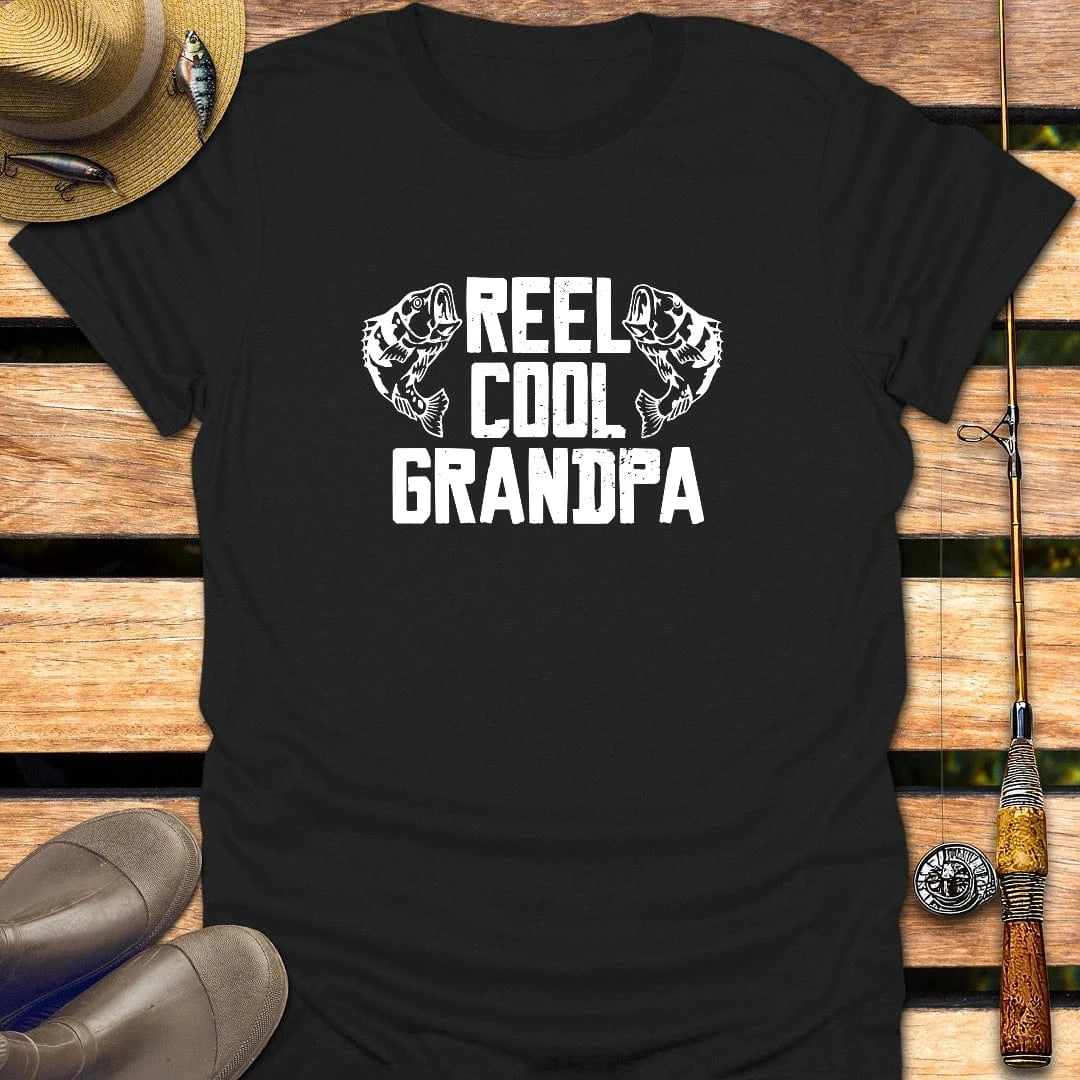 REEL COOL GRANDPA T-Shirt FISHING T-Shirt Black / S