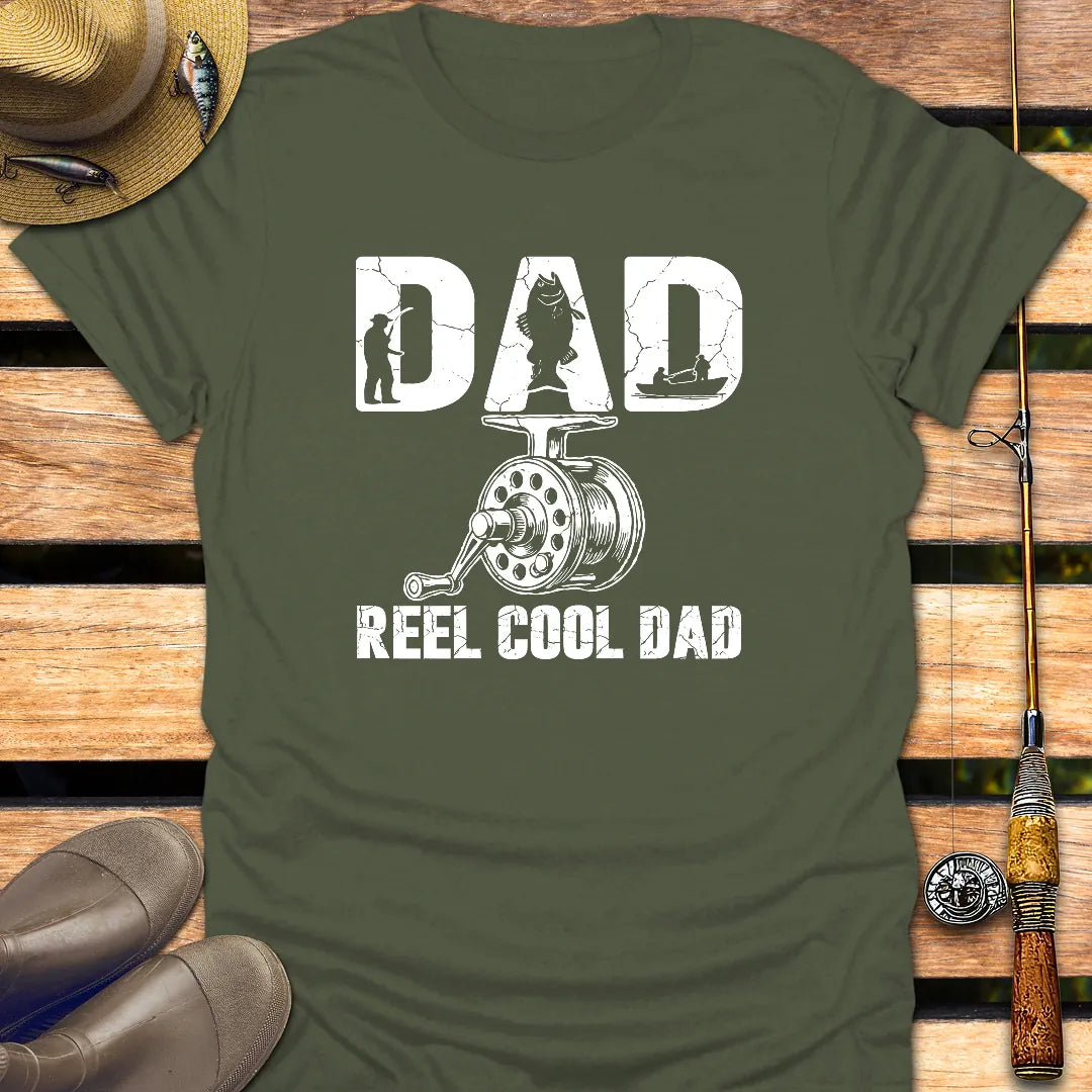 REEL DAD T-Shirt FISHING T-Shirt Military Green / S