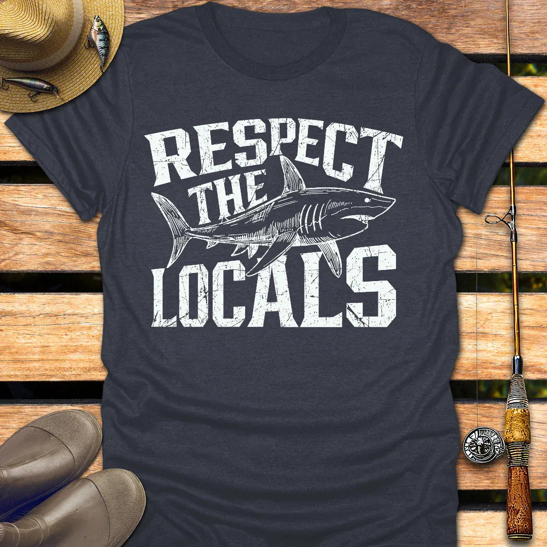 RESPECT THE LOCALS T-Shirt FISHING T-Shirt Heather Navy / S
