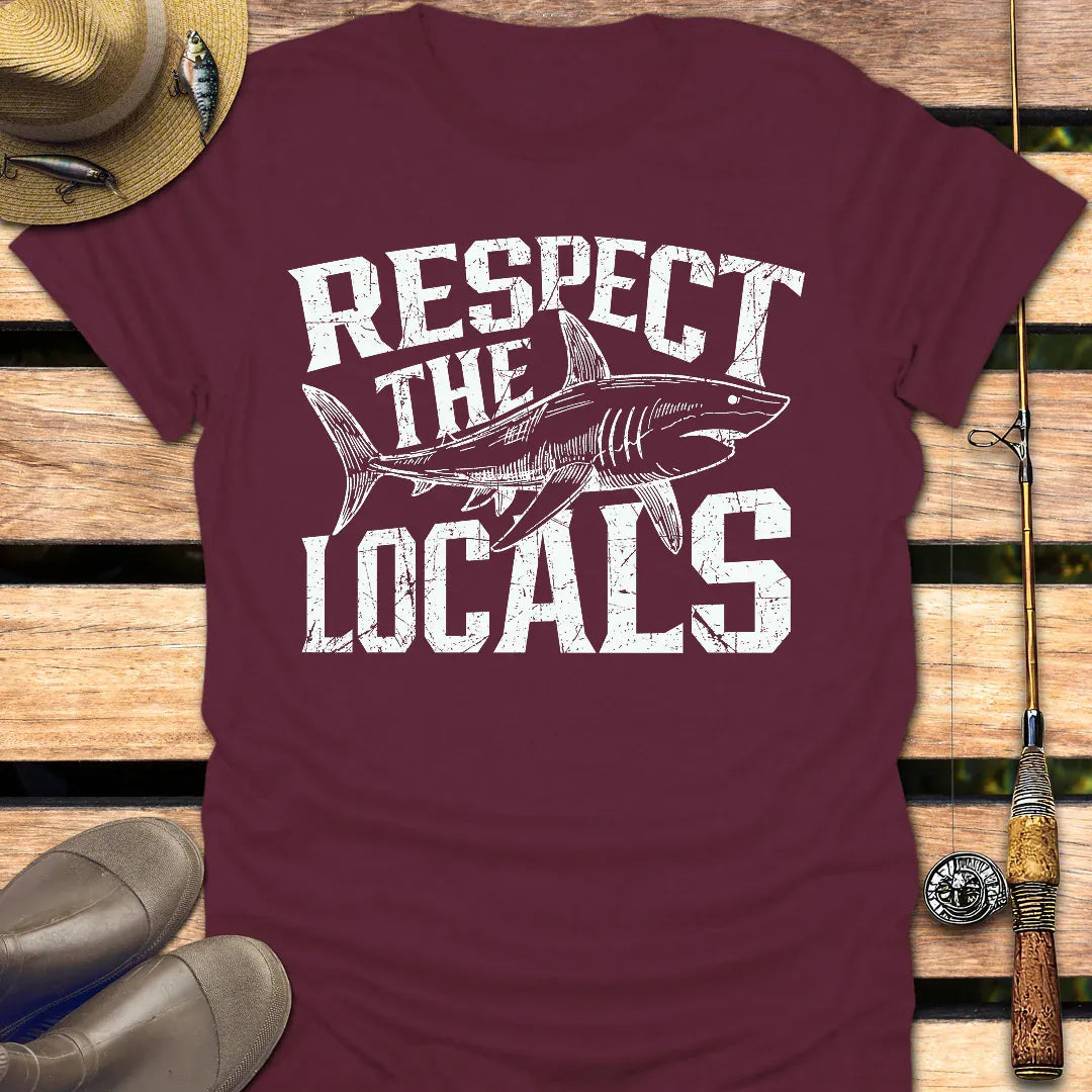RESPECT THE LOCALS T-Shirt FISHING T-Shirt Maroon / S