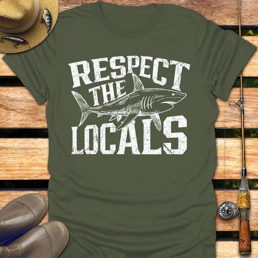 RESPECT THE LOCALS T-Shirt FISHING T-Shirt Military Green / S