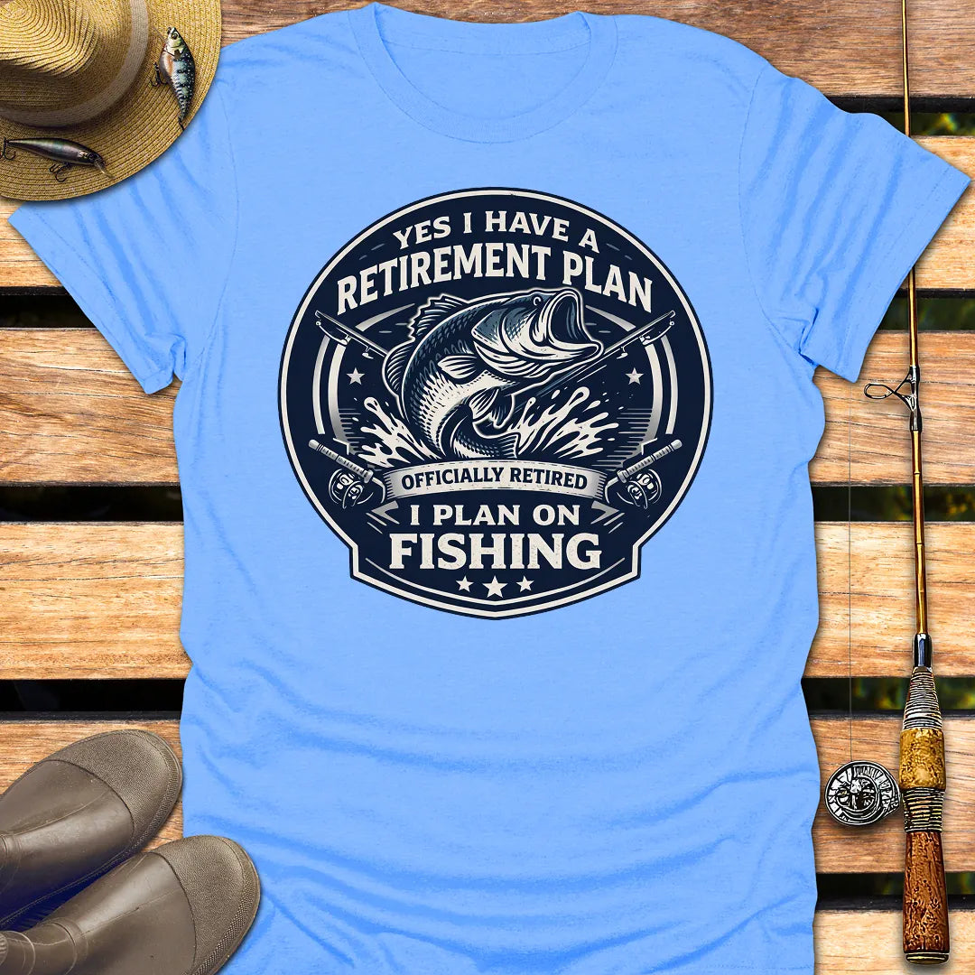 RETIREMENT PLAN FISHING T-Shirt FISHING T-Shirt Carolina Blue / S