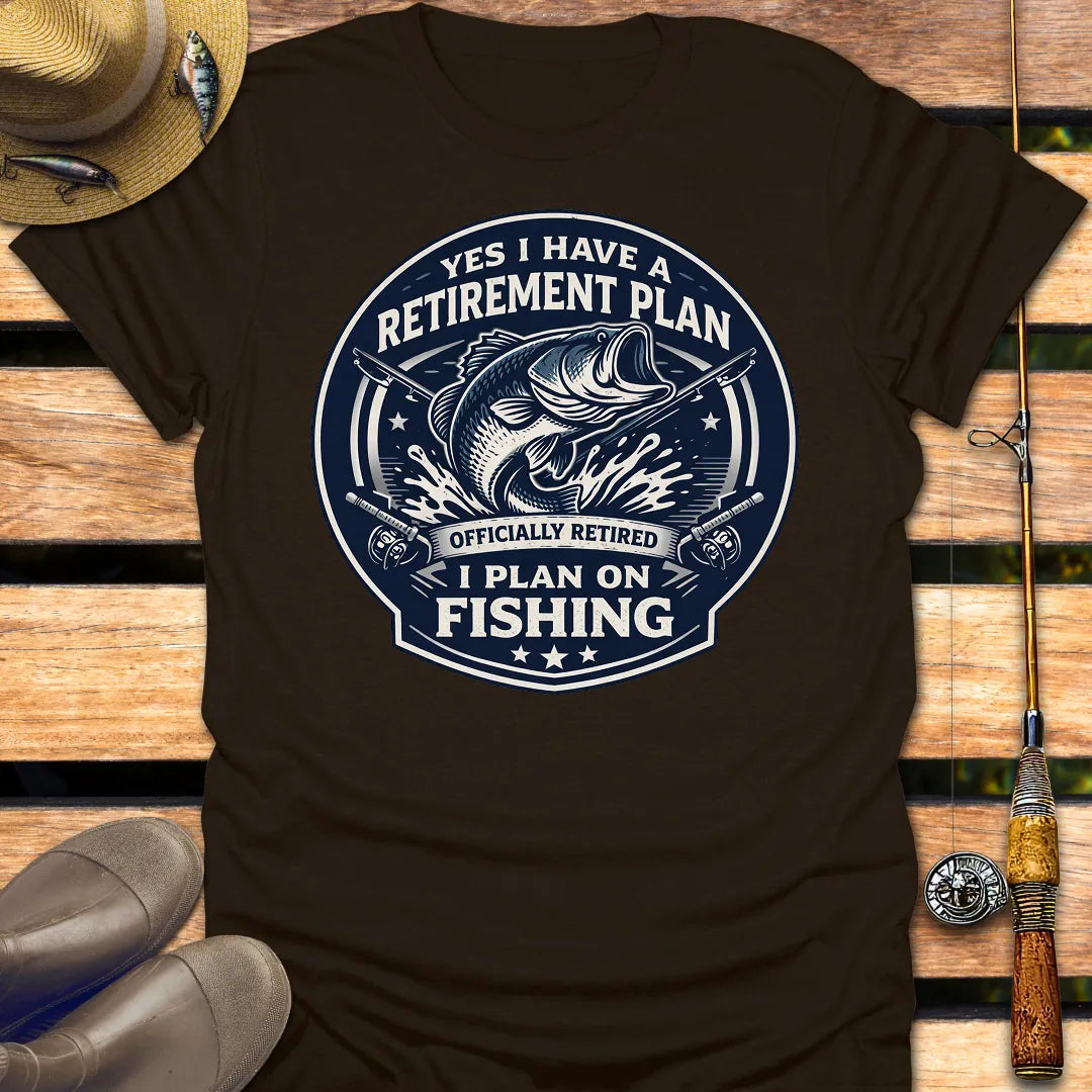 RETIREMENT PLAN FISHING T-Shirt FISHING T-Shirt Dark Chocolate / S