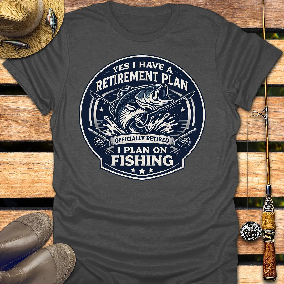 RETIREMENT PLAN FISHING T-Shirt FISHING T-Shirt Dark Heather / S