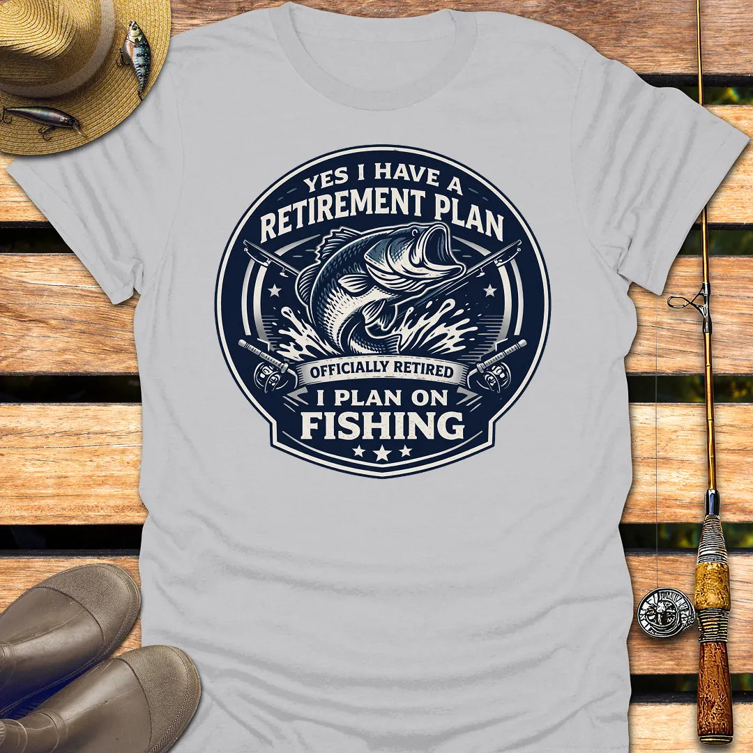 RETIREMENT PLAN FISHING T-Shirt FISHING T-Shirt Ice Grey / S