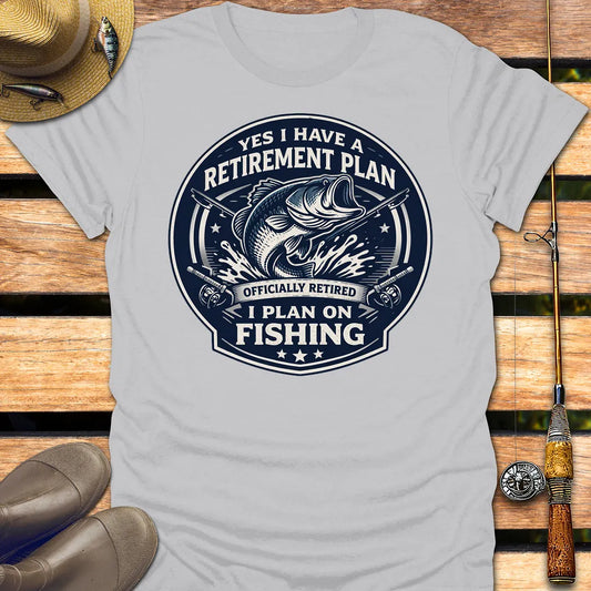 RETIREMENT PLAN FISHING T-Shirt FISHING T-Shirt Ice Grey / S