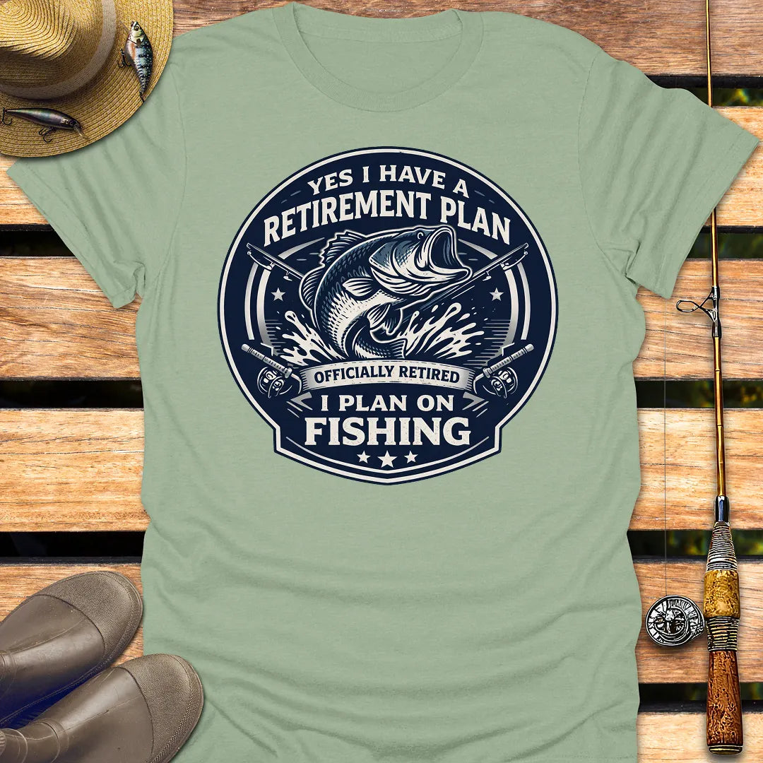RETIREMENT PLAN FISHING T-Shirt FISHING T-Shirt Sage / S