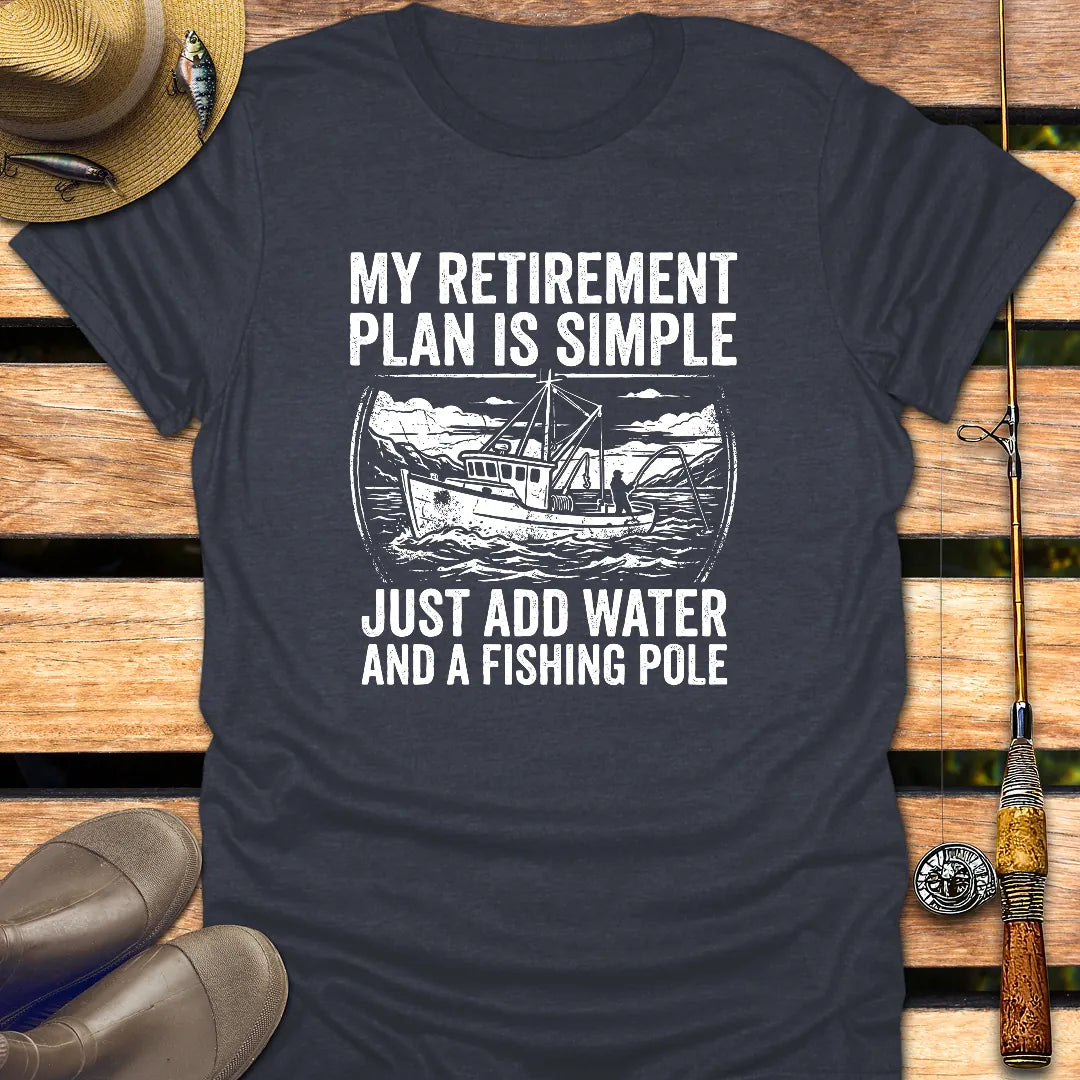RETIREMENT PLAN IS SIMPLE T-Shirt FISHING T-Shirt Heather Navy / S