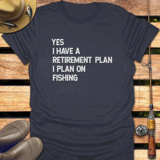 RETIREMENT PLAN T-Shirt FISHING T-Shirt Heather Navy / S