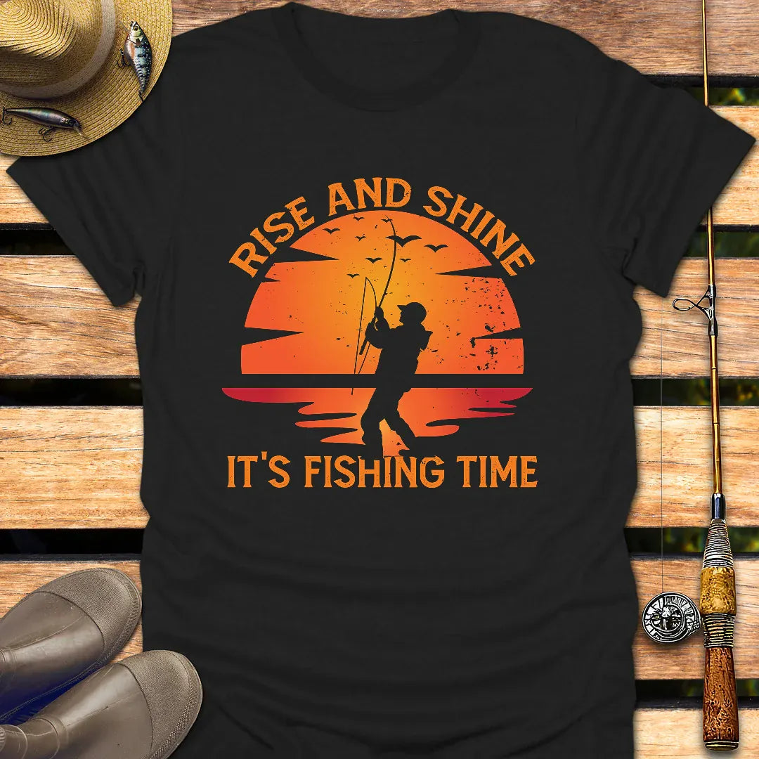 RISE & SHINE T-Shirt FISHING T-Shirt Black / S