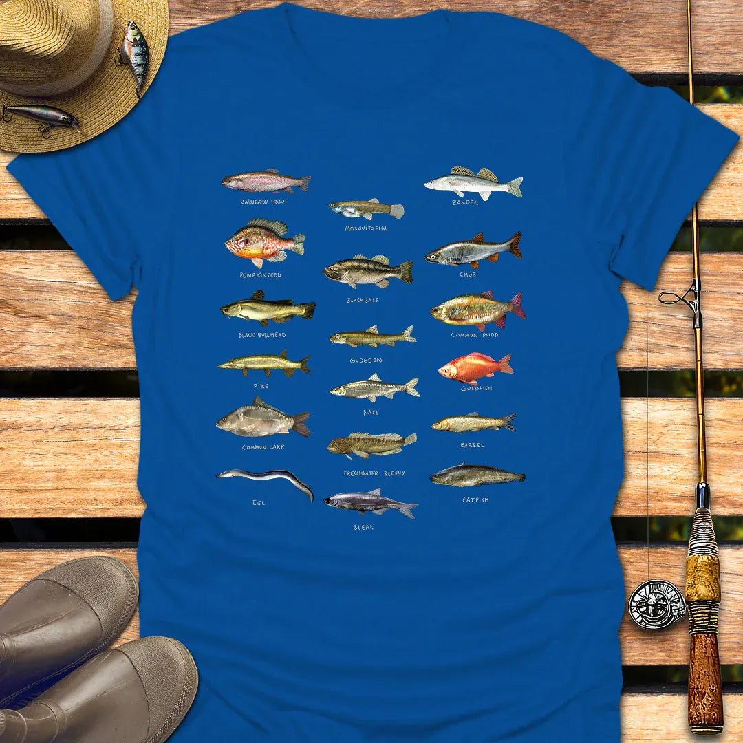 RIVER FISH T-Shirt FISHING T-Shirt Royal / S