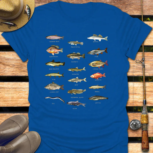 RIVER FISH T-Shirt FISHING T-Shirt Royal / S