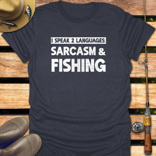 SARCASM T-Shirt FISHING T-Shirt Heather Navy / S