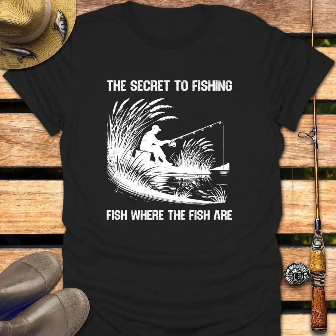 SECRET TO FISHING T-Shirt FISHING T-Shirt Black / S