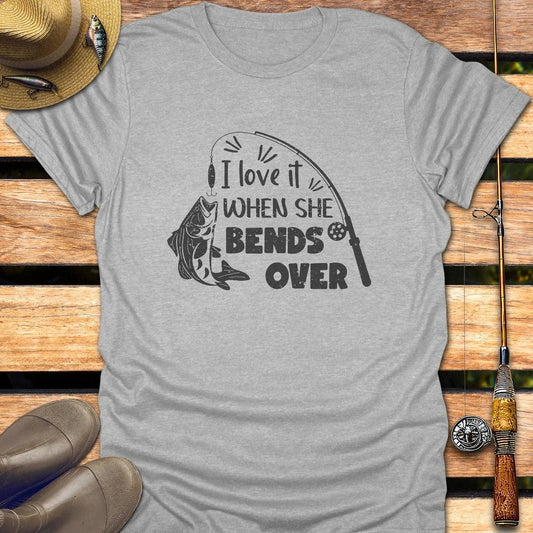 SHE BENDS OVER T-Shirt FISHING T-Shirt Sport Grey / S