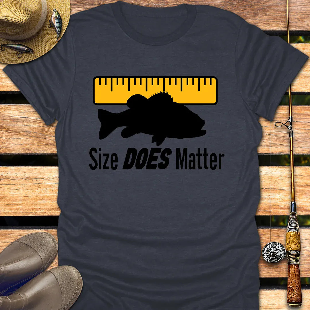 SIZE DOES MATTER T-Shirt FISHING T-Shirt Heather Navy / S