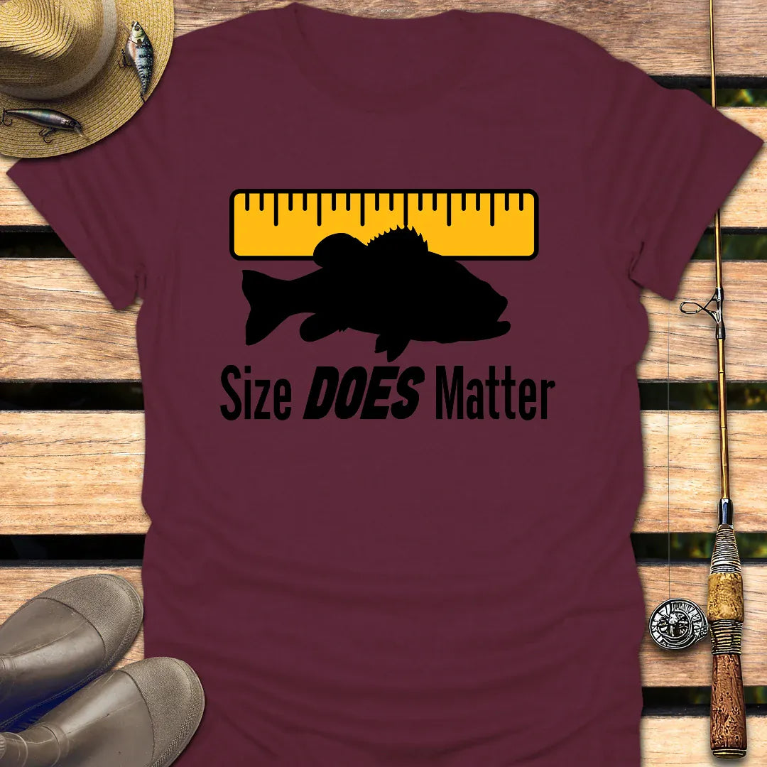 SIZE DOES MATTER T-Shirt FISHING T-Shirt Maroon / S