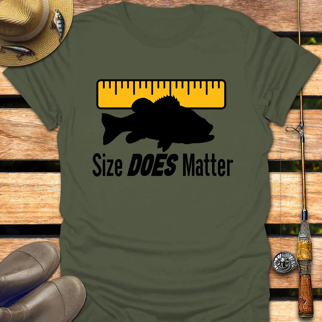 SIZE DOES MATTER T-Shirt FISHING T-Shirt Military Green / S