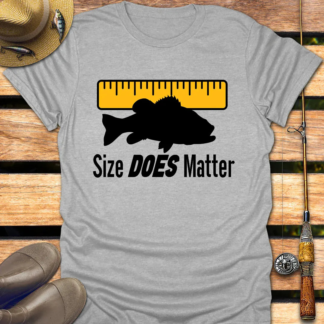 SIZE DOES MATTER T-Shirt FISHING T-Shirt Sport Grey / S