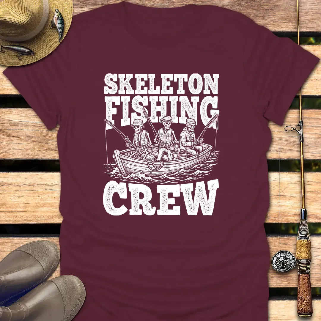 SKELETON CREW T-Shirt FISHING T-Shirt Maroon / S