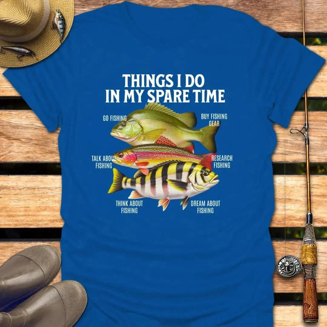 SPARE TIME T-Shirt FISHING T-Shirt Royal / S