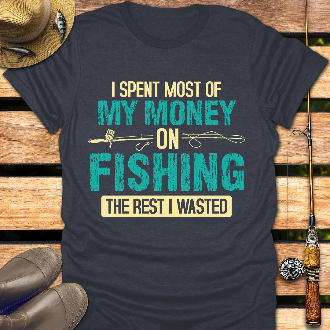 SPENT MONEY ON FISHING T-Shirt FISHING T-Shirt Heather Navy / S