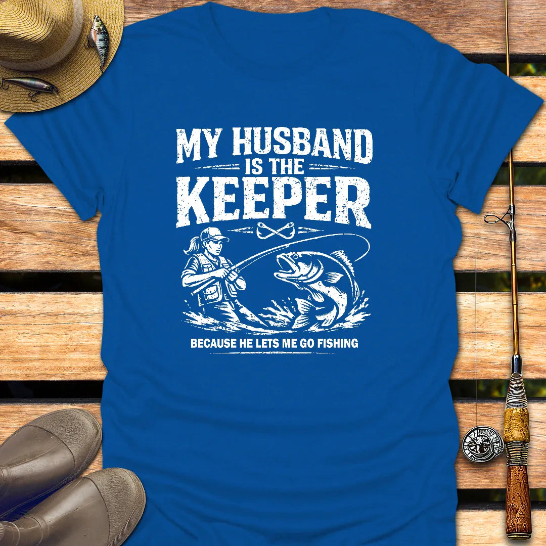 THE KEEPER HUSBAND T-Shirt FISHING T-Shirt Royal / S
