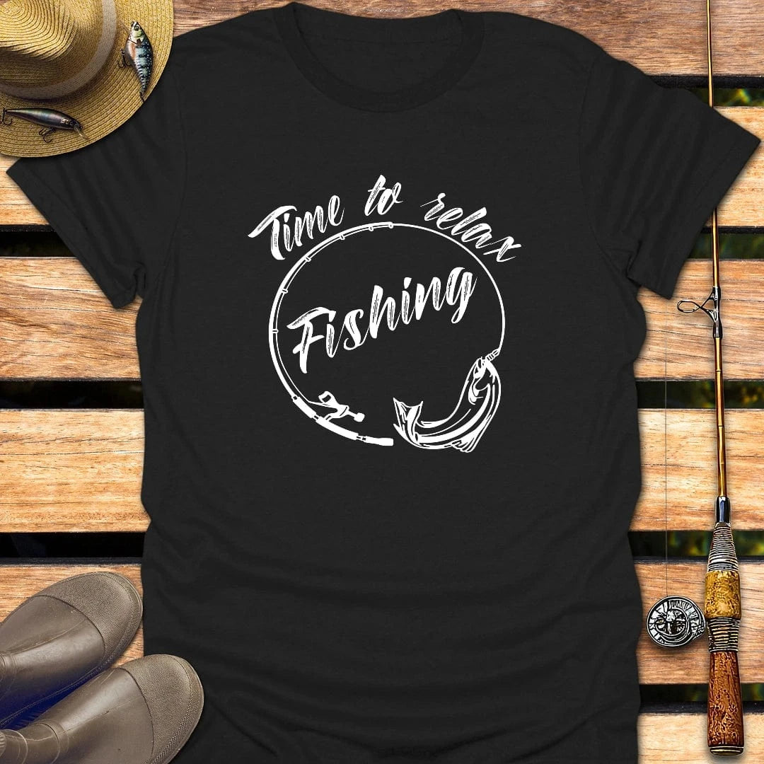 TIME TO RELAX T-Shirt FISHING T-Shirt Black / S