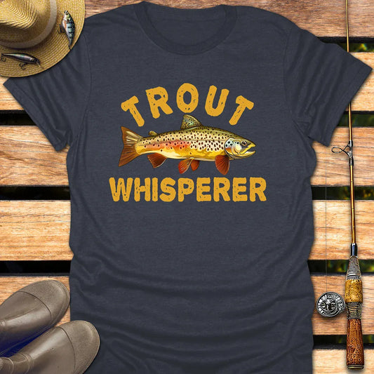 TROUT WHISPERER T-Shirt FISHING T-Shirt Heather Navy / S