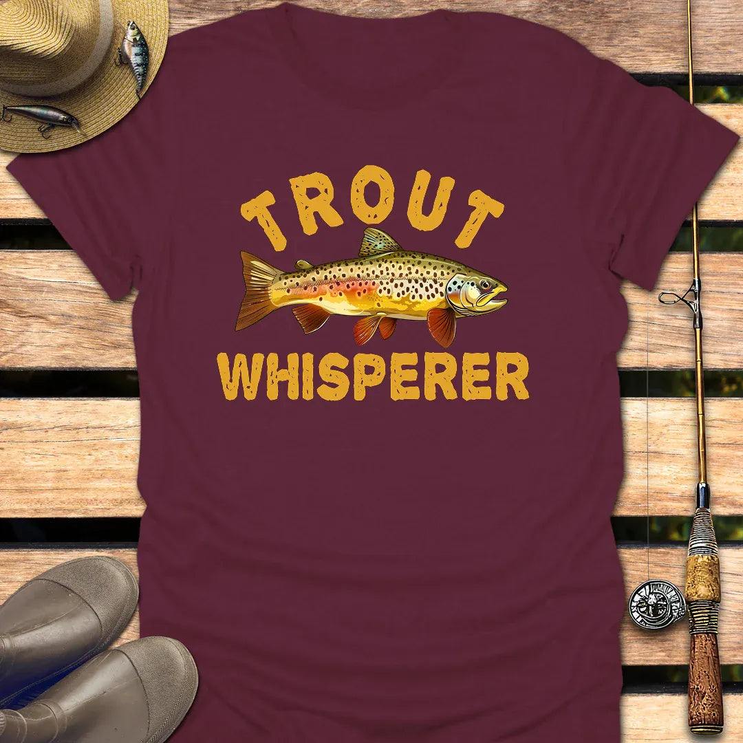 TROUT WHISPERER T-Shirt FISHING T-Shirt Maroon / S