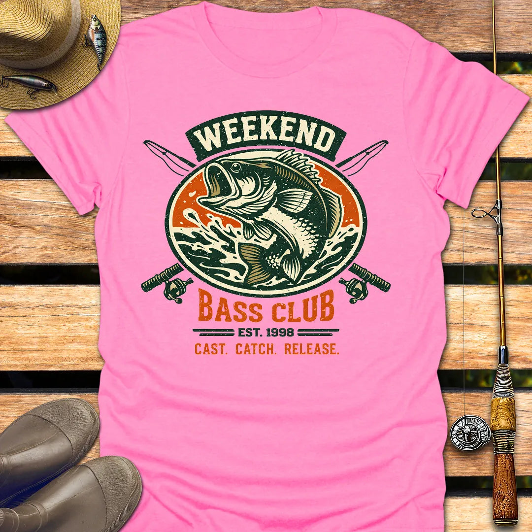 WEEKEND BASS CLUB T-Shirt FISHING T-Shirt Azalea / S