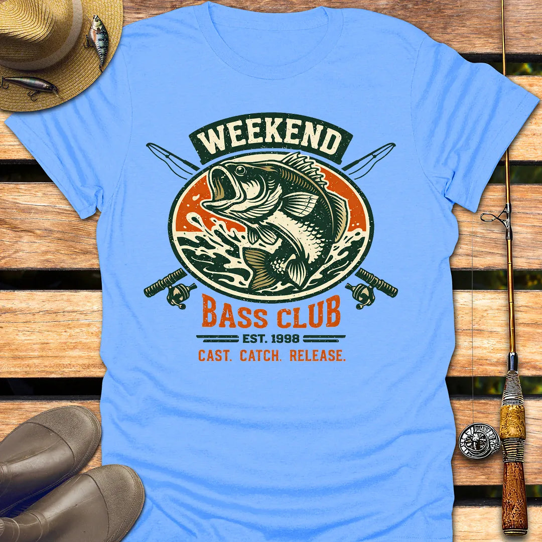 WEEKEND BASS CLUB T-Shirt FISHING T-Shirt Carolina Blue / S