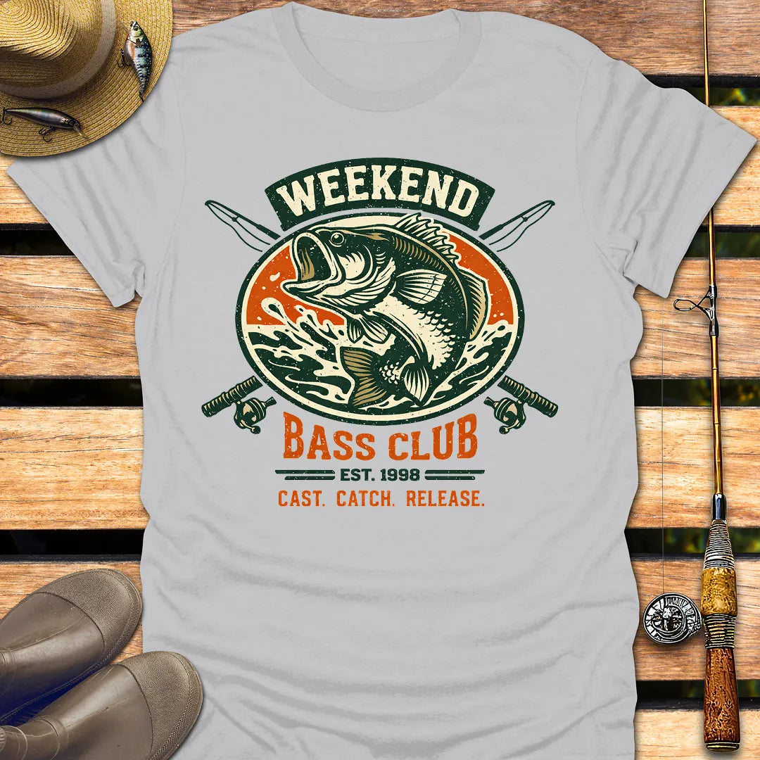 WEEKEND BASS CLUB T-Shirt FISHING T-Shirt Ice Grey / S