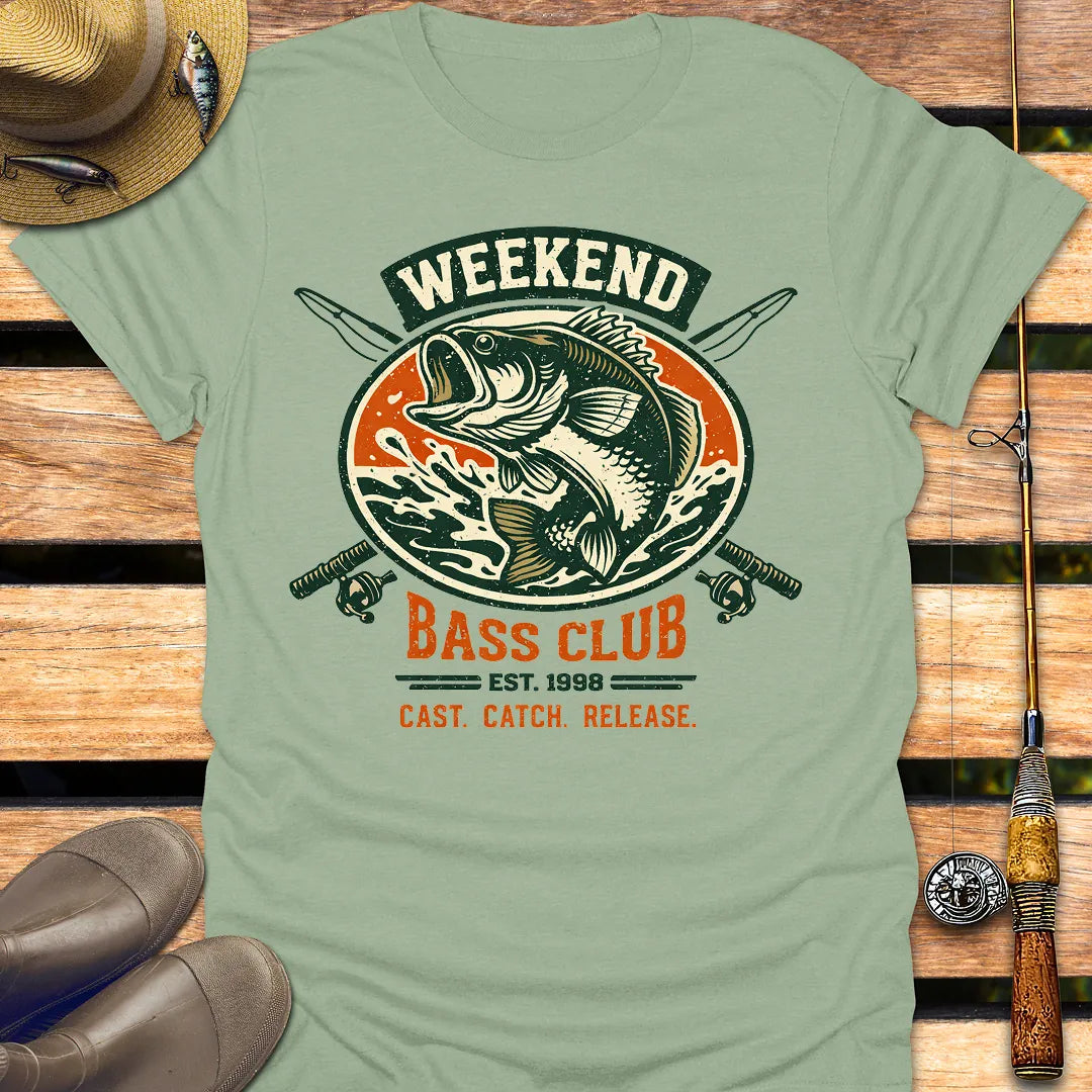 WEEKEND BASS CLUB T-Shirt FISHING T-Shirt Sage / S