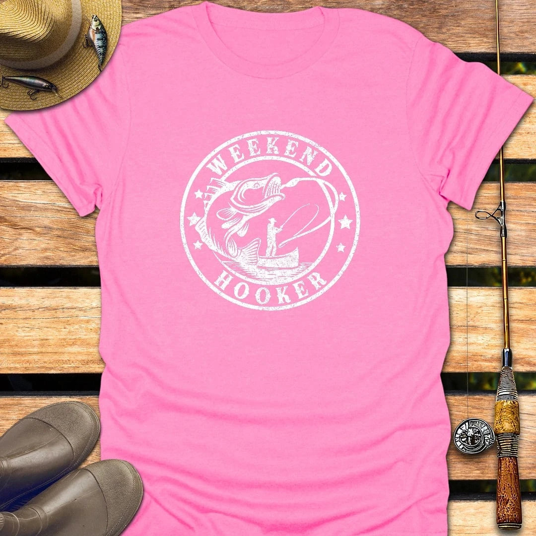 WEEKEND HOOKER T-Shirt FISHING T-Shirt Azalea / S