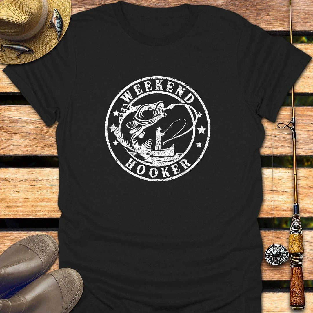WEEKEND HOOKER T-Shirt FISHING T-Shirt Black / S