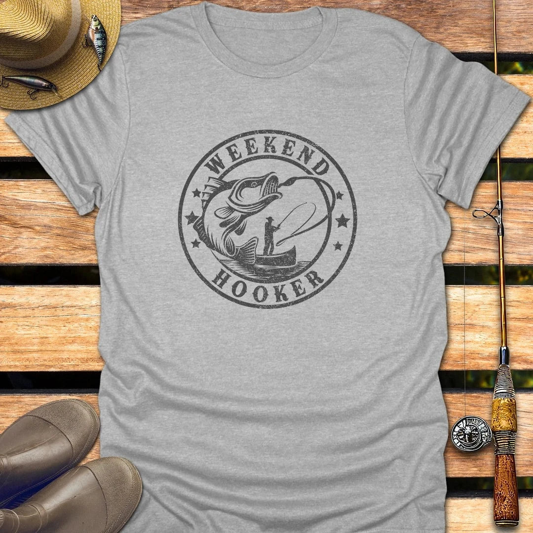 WEEKEND HOOKER T-Shirt FISHING T-Shirt Sport Grey / S