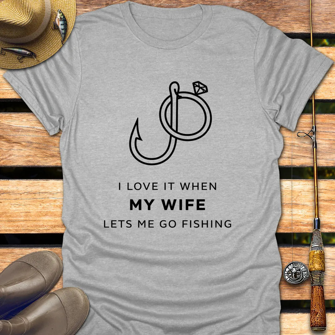 WIFE SAYS FISHING T-Shirt FISHING T-Shirt Sport Grey / S