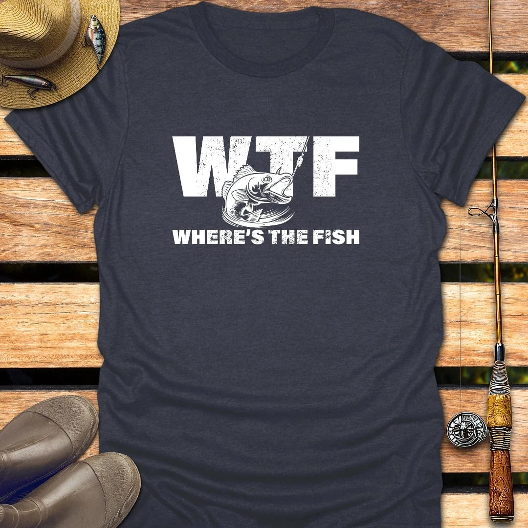 WTF T-Shirt FISHING T-Shirt Heather Navy / S