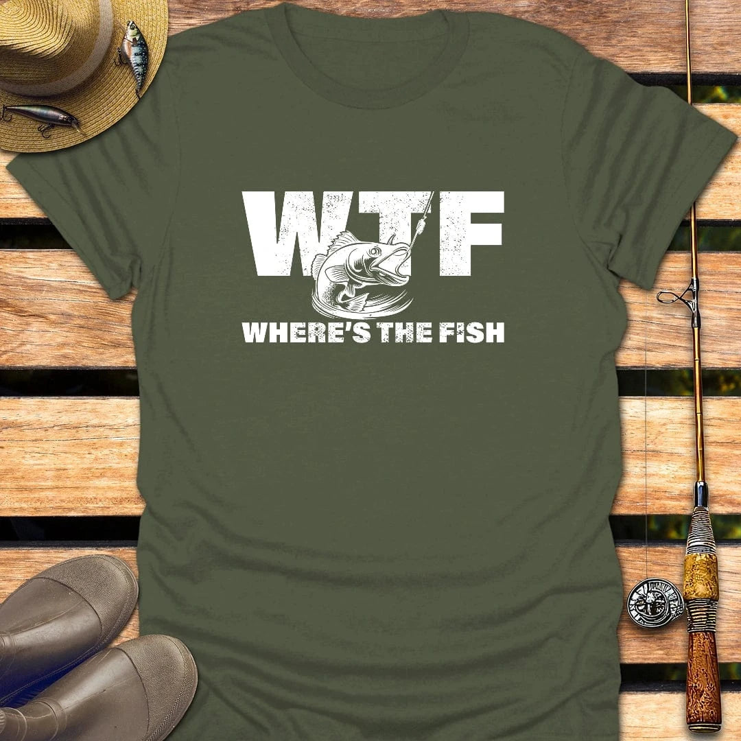 WTF T-Shirt FISHING T-Shirt Military Green / S